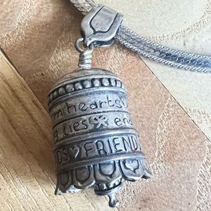 925 Sterling silver Jonette Jewelry Friendship bell pendant necklace